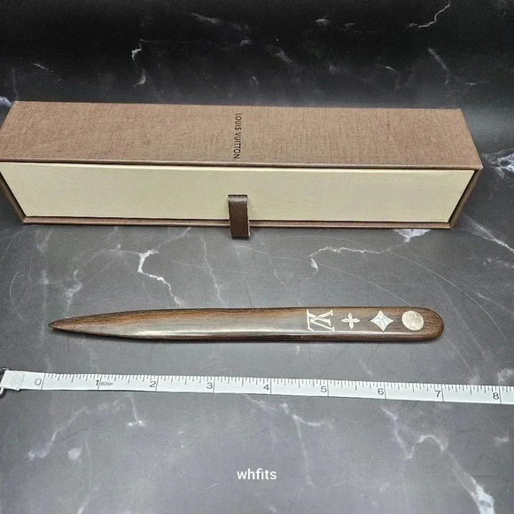 Louis Vuitton Wooden Letter Opener with Mother of Pearl Monogram - Picture 2 of 5